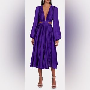 Rococo Sand Cassi Long Sleeve Midi Dress in Purple, Small